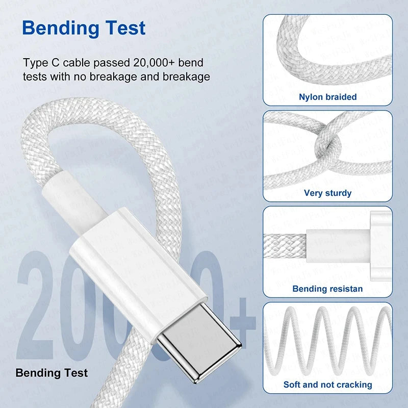 40W USB-C Fast Charger with Type-C Charging Cable