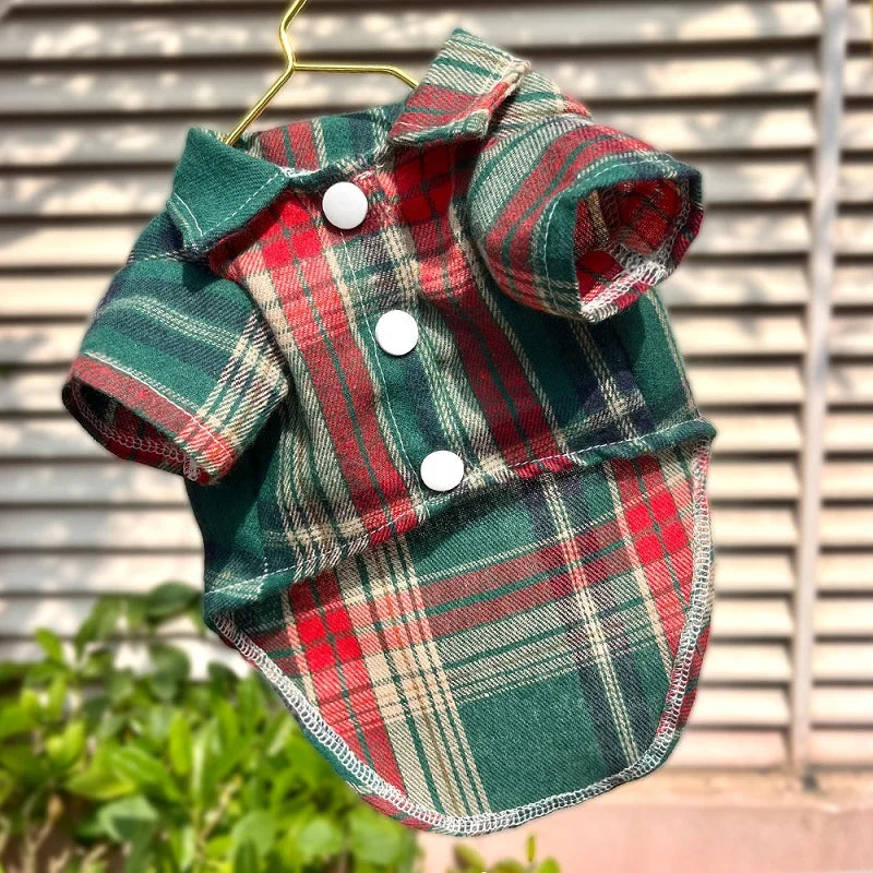 Classic Plaid Dog Shirt
