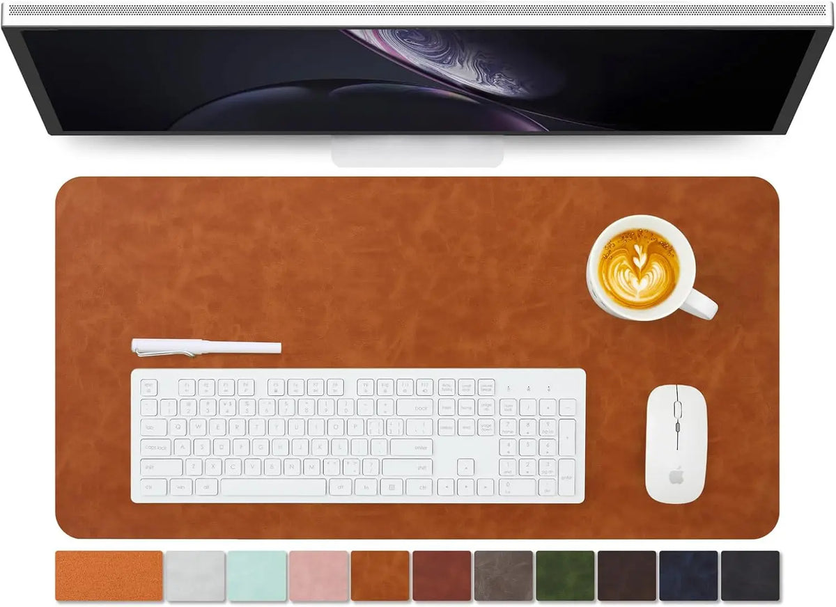 Distressed PU Leather Desk Mat