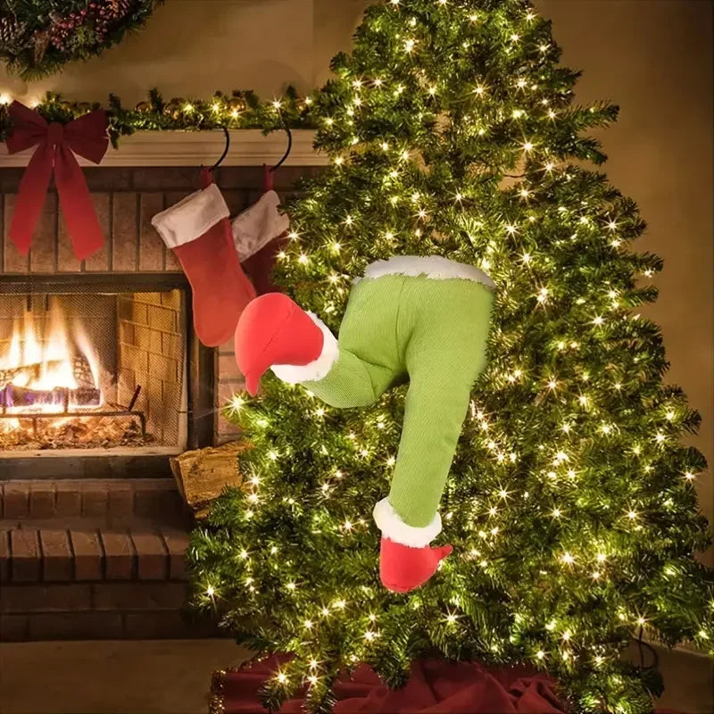 Plush Santa & Elf Legs Christmas Decoration