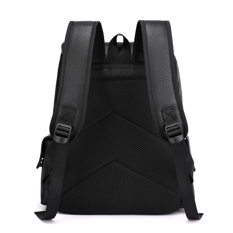 Men’s PU Leather Laptop Backpack