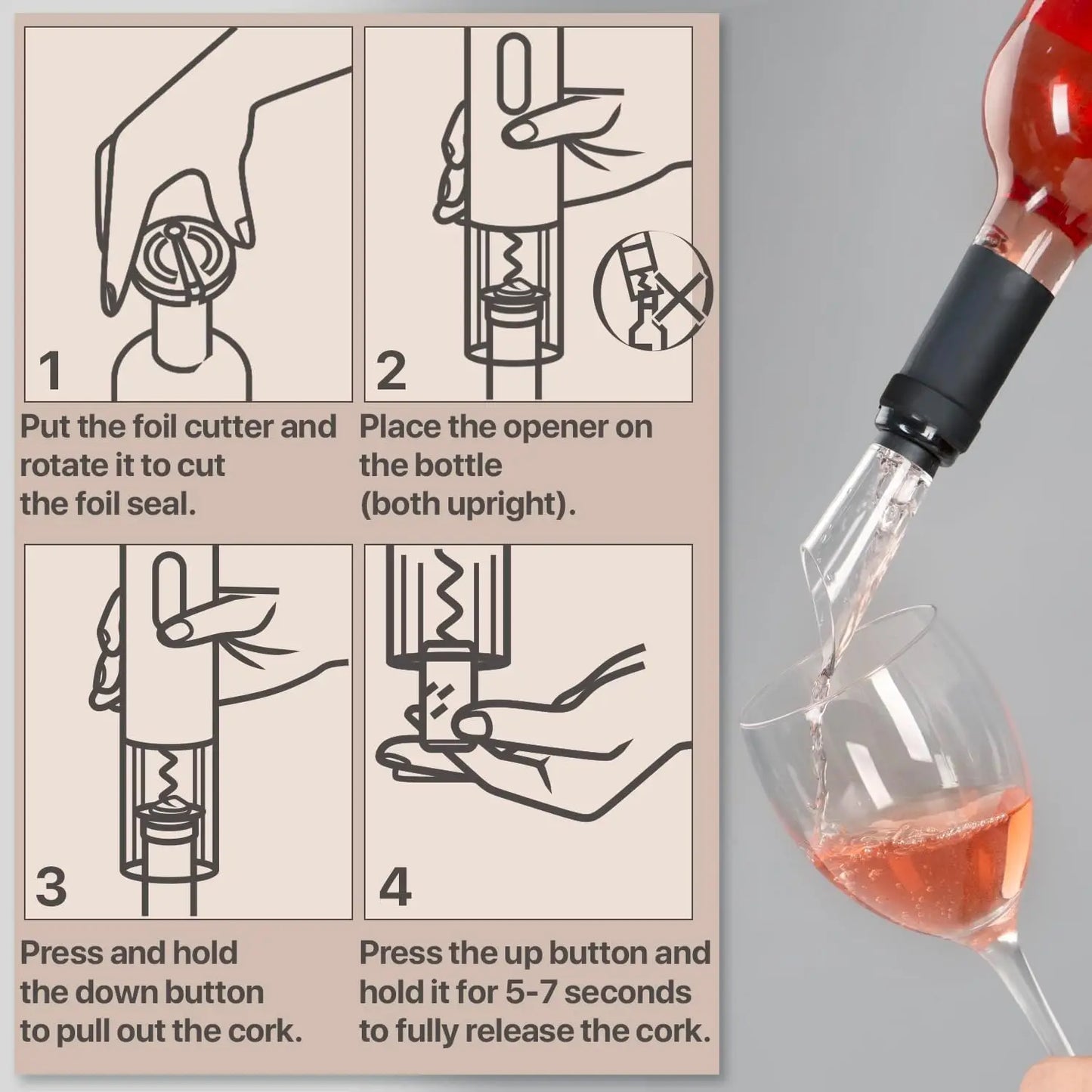 USB Rechargeable Electric Wine Opener Set