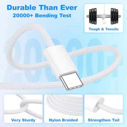 40W USB-C PD Fast Charger with USB-C Cable for iPhone