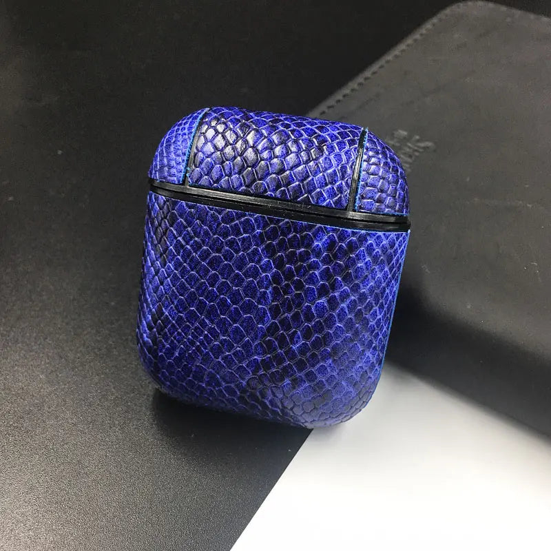 Mobile Phone Case – Luxury Snake Skin PU Leather Earphone Case For Apple