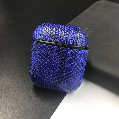 Mobile Phone Case – Luxury Snake Skin PU Leather Earphone Case For Apple