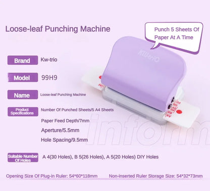 Adjustable 6-Hole Planner Paper Punch
