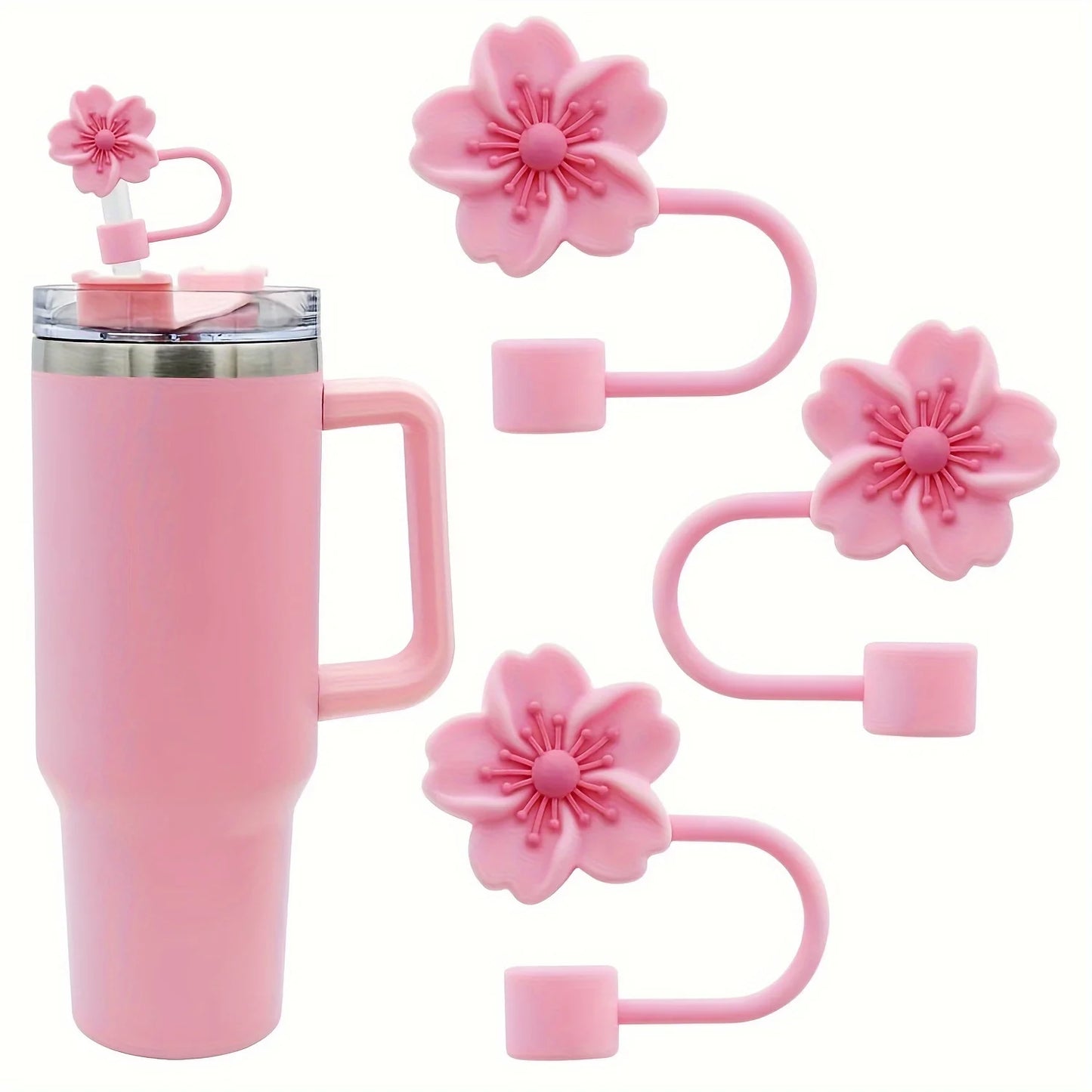 Flower Silicone Straw Cover for Stanley Cup