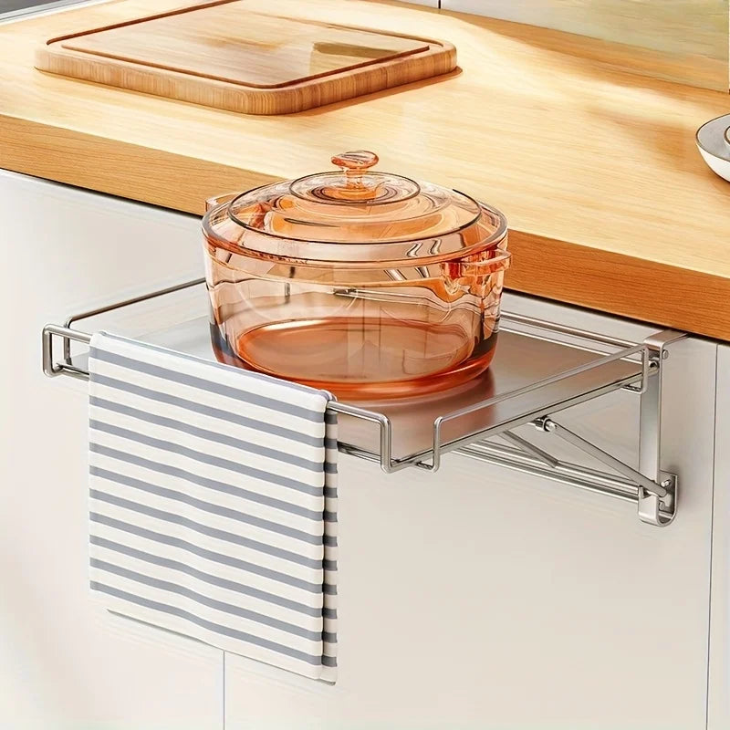 Stainless Steel Foldable Cabinet Door Storage Shelf