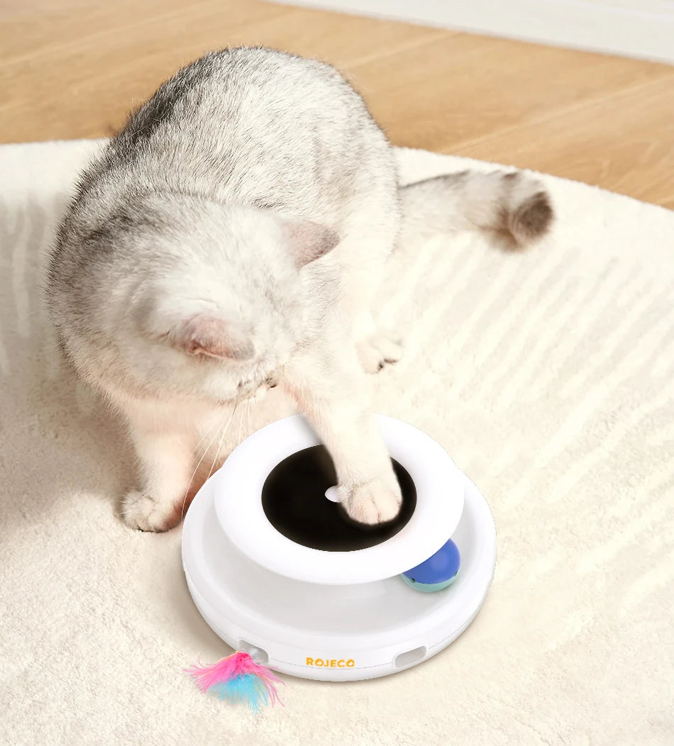 2-in-1 Automatic Cat Teaser & Rolling Ball Toy