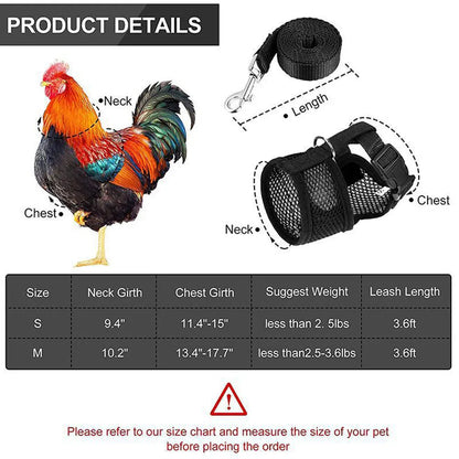 Adjustable Poultry Harness & Leash Set