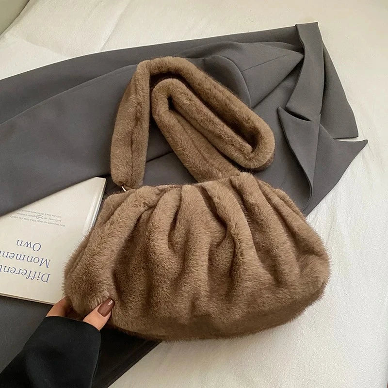 Women’s Faux Fur Cloud Shoulder Bag