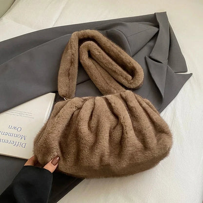 Women’s Faux Fur Cloud Shoulder Bag