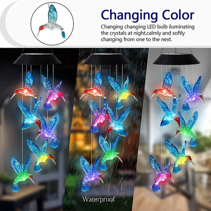 Solar Hummingbird Wind Chime Light