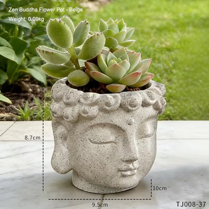 Meditation Face Resin Planter Pot