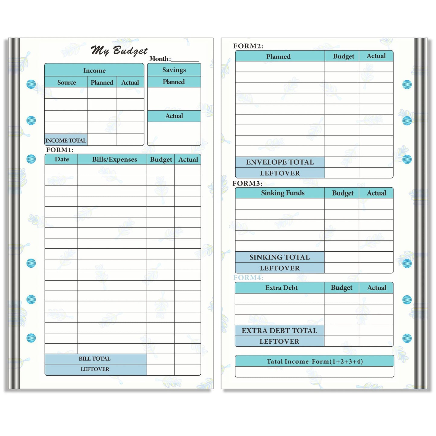 A6 Budget Planner Binder Set