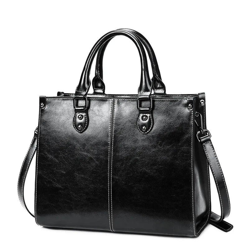 Genuine Leather Tote & Crossbody Handbag