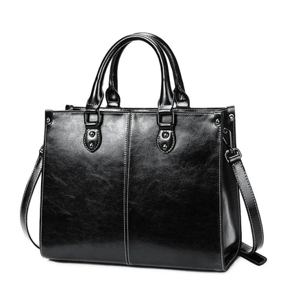 Genuine Leather Tote & Crossbody Handbag