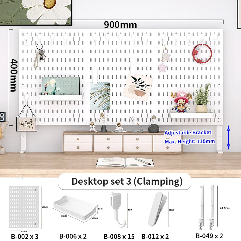 Adjustable Desktop Pegboard Organizer