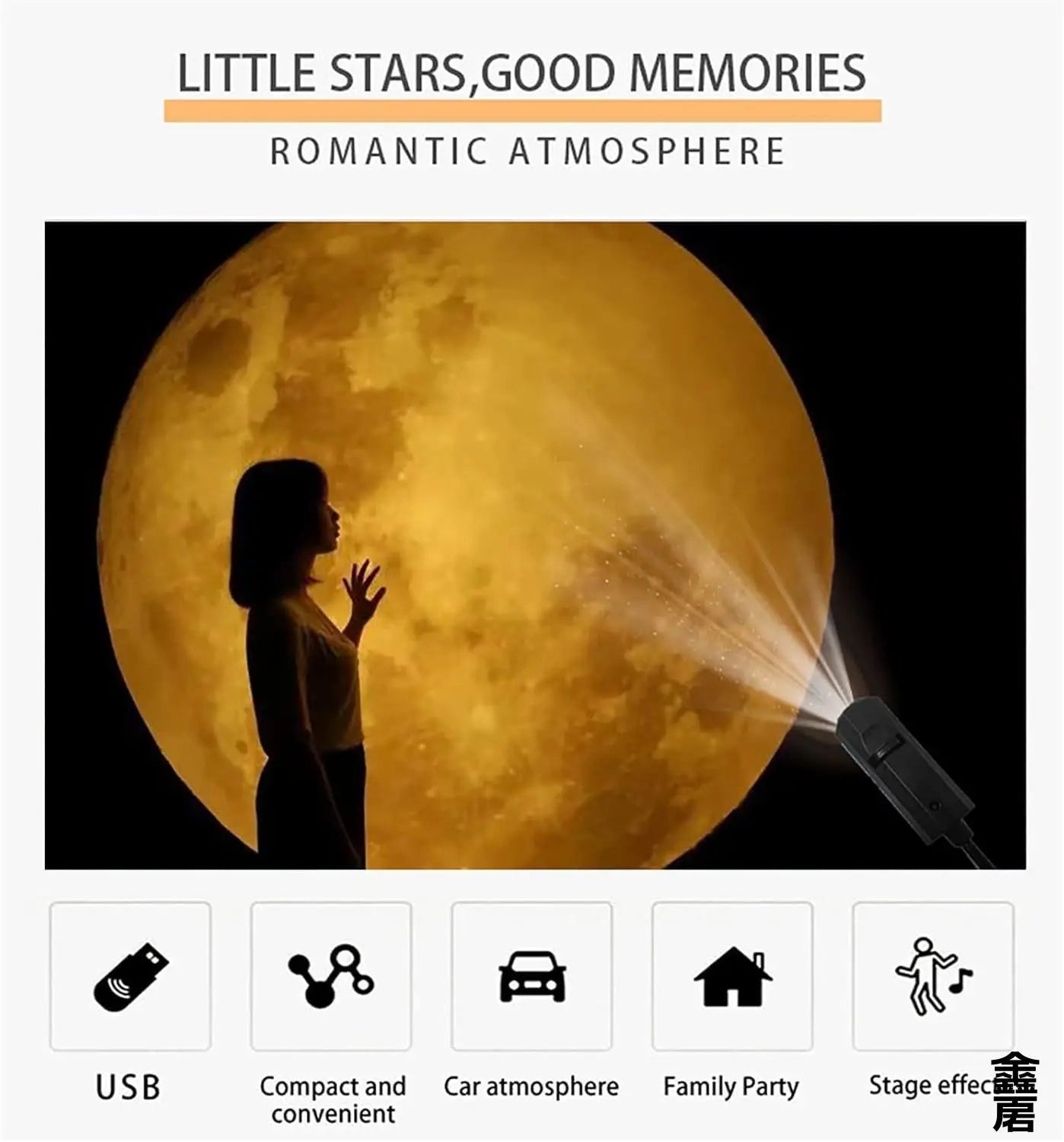 USB Moon & Earth Galaxy Projector Night Light