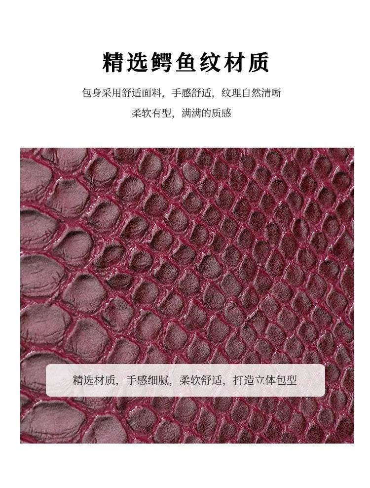 Luxury Snakeskin Top Handle Shoulder Bag