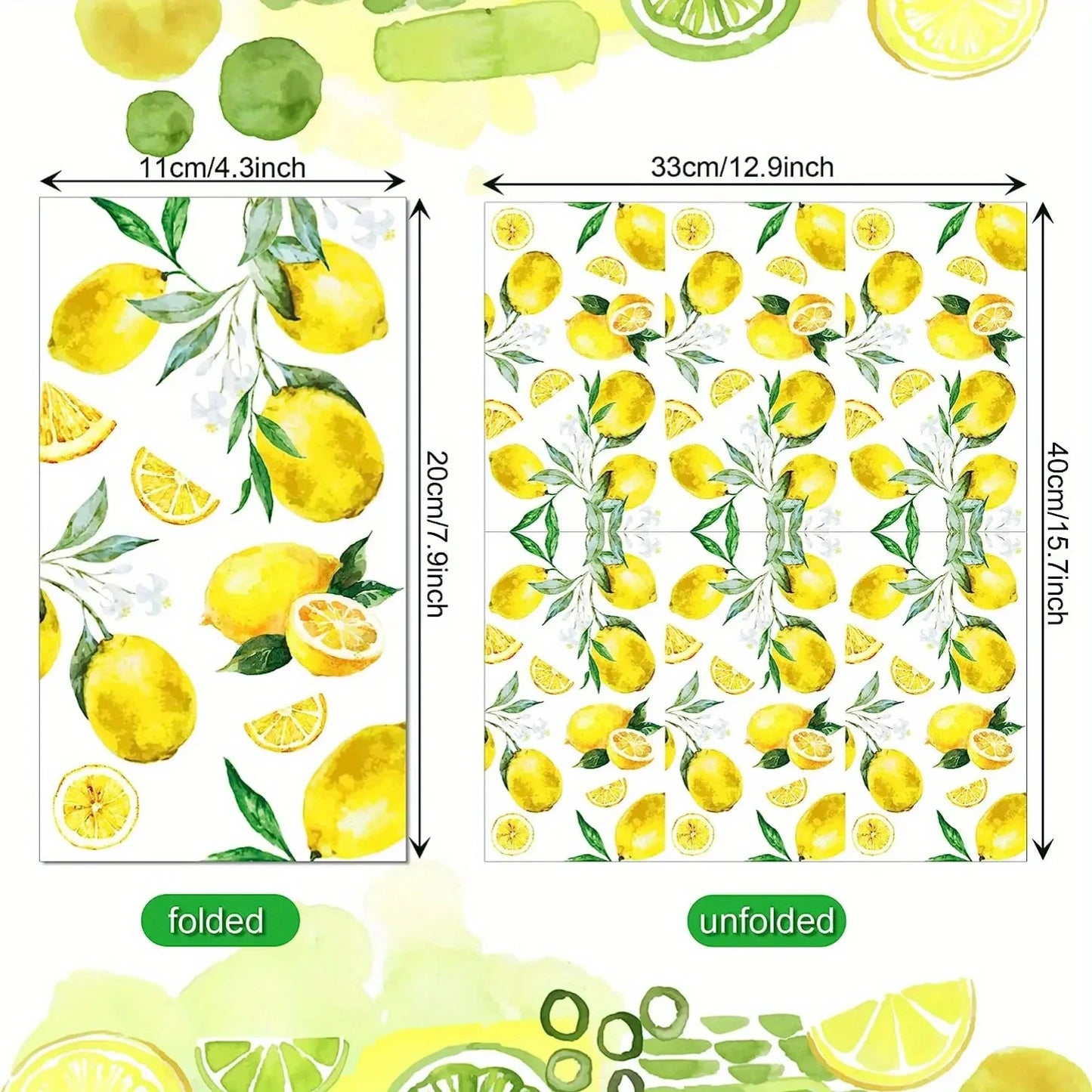 Lemon Print Disposable Paper Napkins