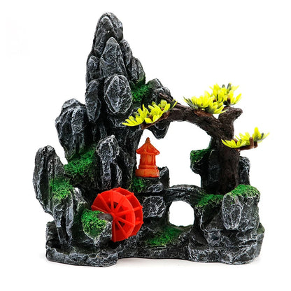 Resin Aquarium Mountain Cave Ornament