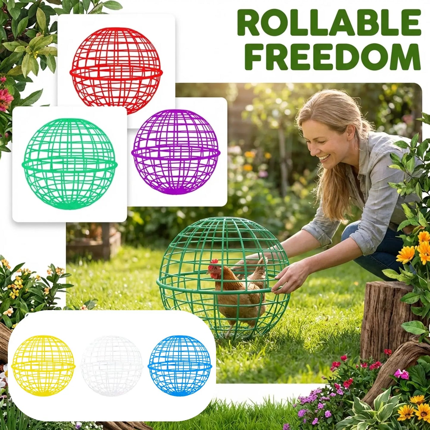 20cm Rollable Chicken Exercise Ball Cage
