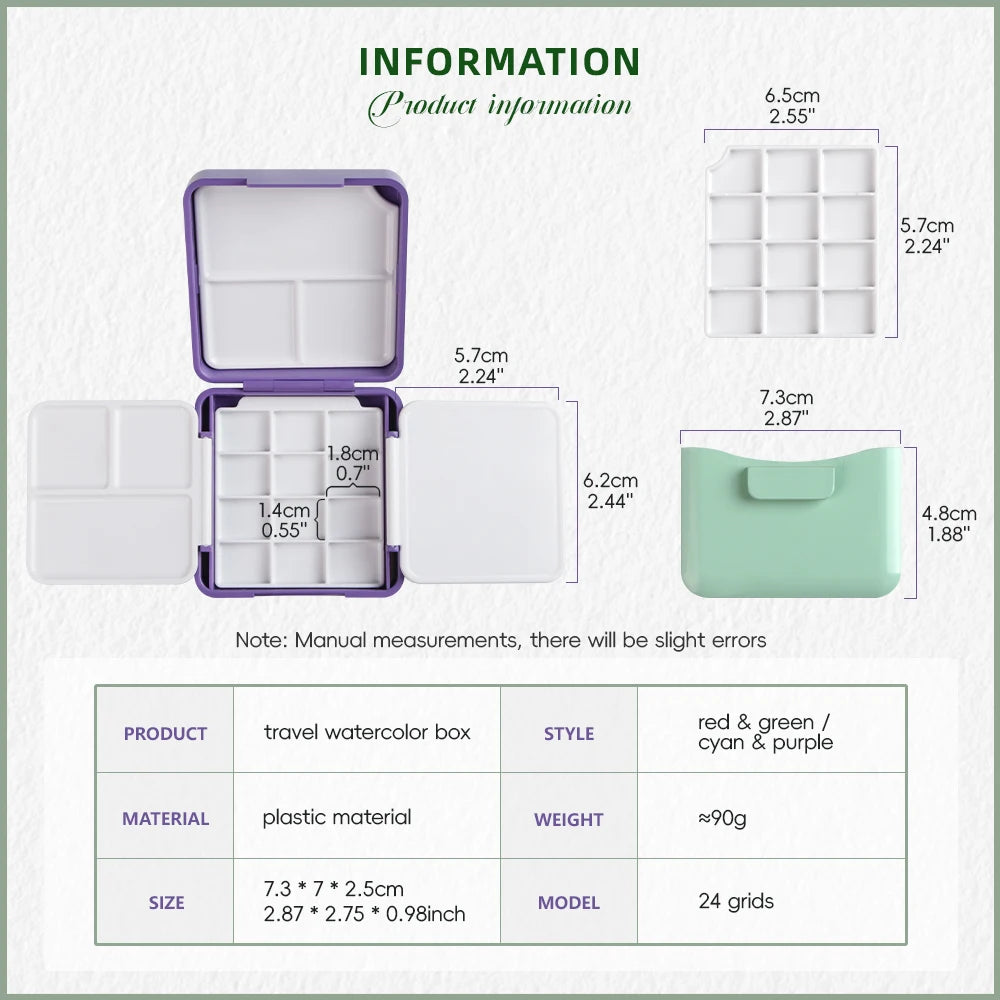 SeamiArt Portable Watercolour Palette Box