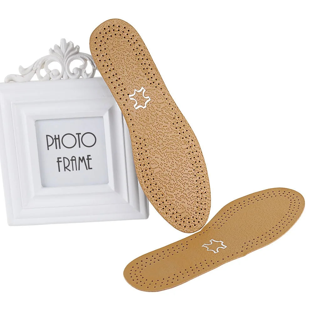 Genuine Leather Cushion Insoles for Men & Women