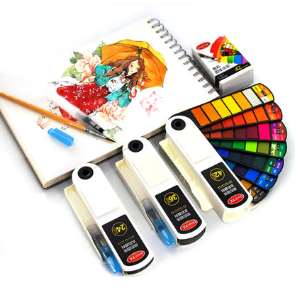 Portable Watercolour Paint Set with Folding Palette
