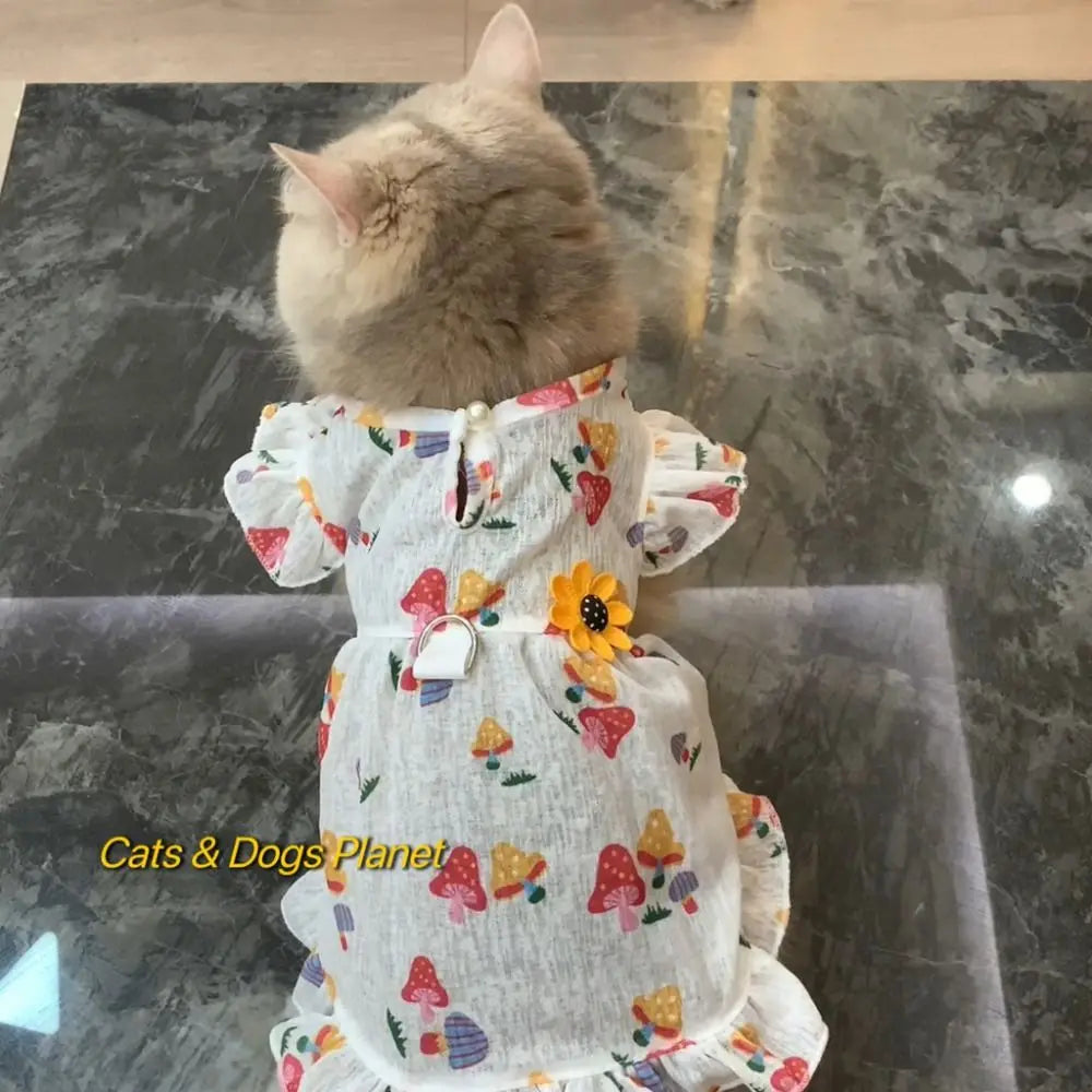 Polka Dot Princess Pet Dress for Cats & Small Dogs