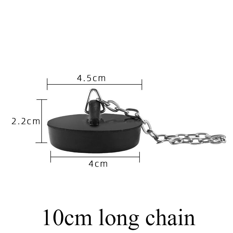 Universal Rubber Sink Drain Stopper with Chain