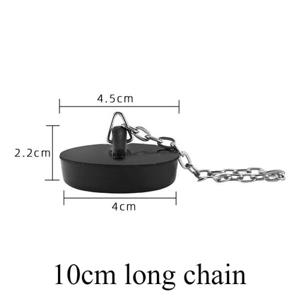 Universal Rubber Sink Drain Stopper with Chain