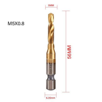 1/2/3/6Pcs Tap Drill Bit Hex Shank Titanium Plated HSS Screw Thread