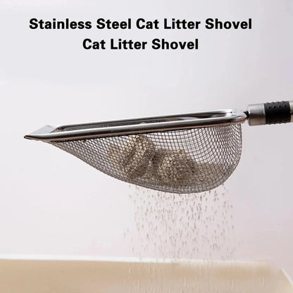 Stainless Steel Cat Litter Scoop with Ergonomic Handle