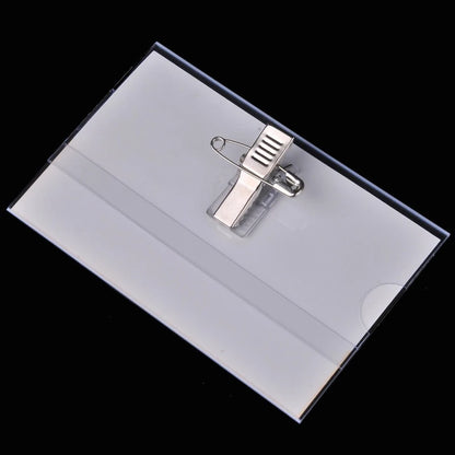 Transparent ID Badge Holders with Safety Pin Clip