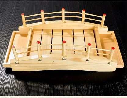Japanese Wooden Sushi Bridge Serving Platter