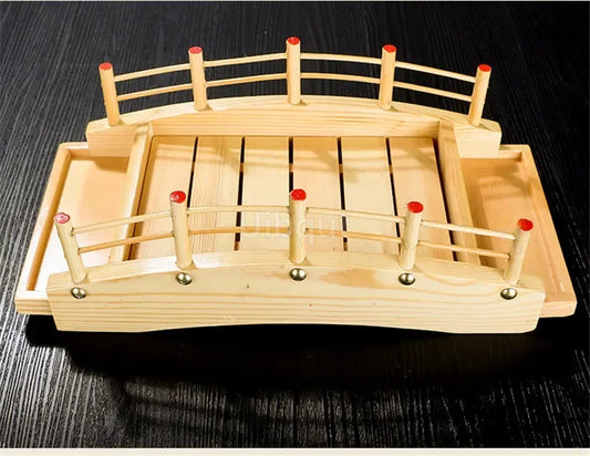 Japanese Wooden Sushi Bridge Serving Platter