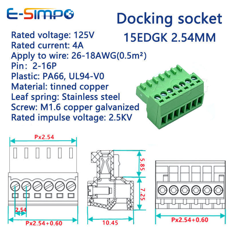 2.54mm PCB Plug Terminal Block Connector