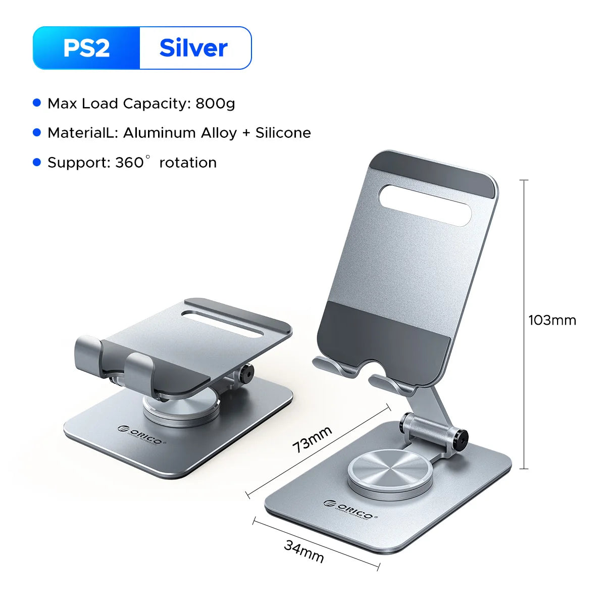 Aluminum 360° Rotating Phone Desk Holder