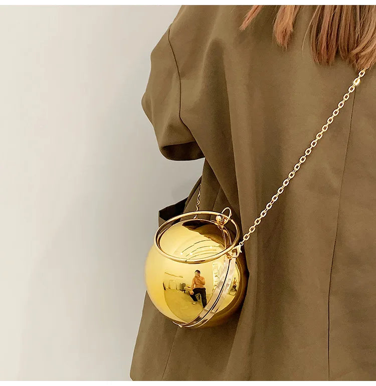 Metallic Sphere Evening Clutch Bag