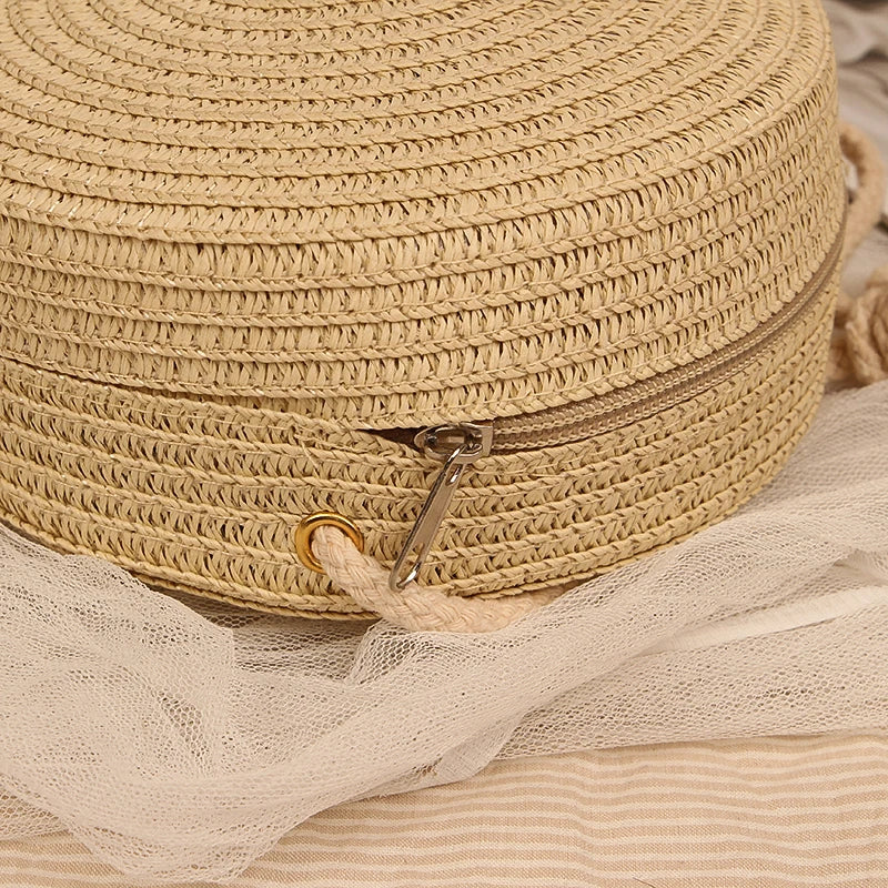 Round Straw Crossbody Bag