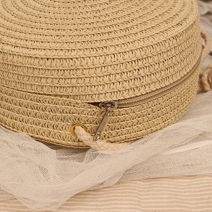 Round Straw Crossbody Bag