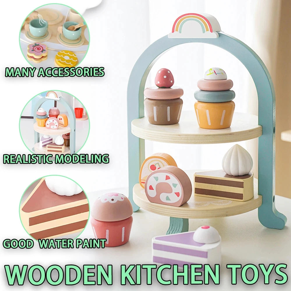 Wooden Kitchen Pretend Educational Toy