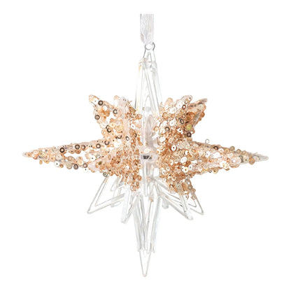 Clear Acrylic Snowflake & Icicle Christmas Ornament