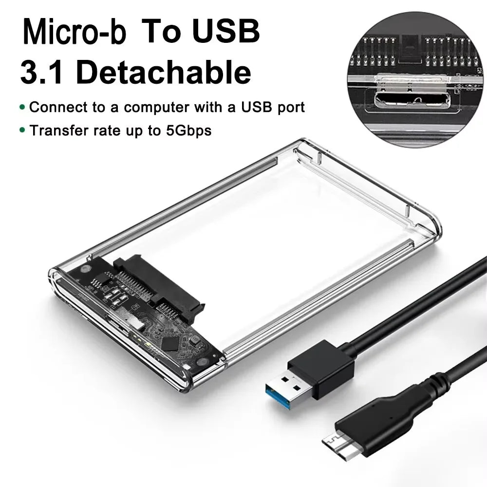Tool-Free USB 3.0 Type-C External Enclosure for 2.5” SATA HDD & SSD