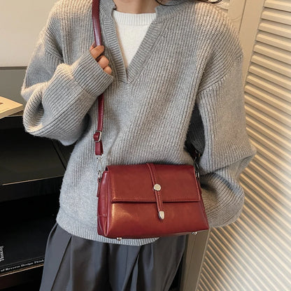 Vintage Flap Crossbody Satchel Bag