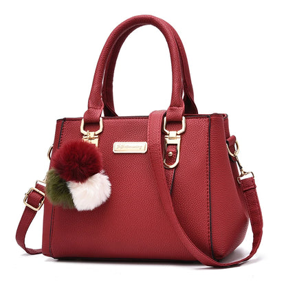 Large Capacity PU Leather Shopper Tote Bag