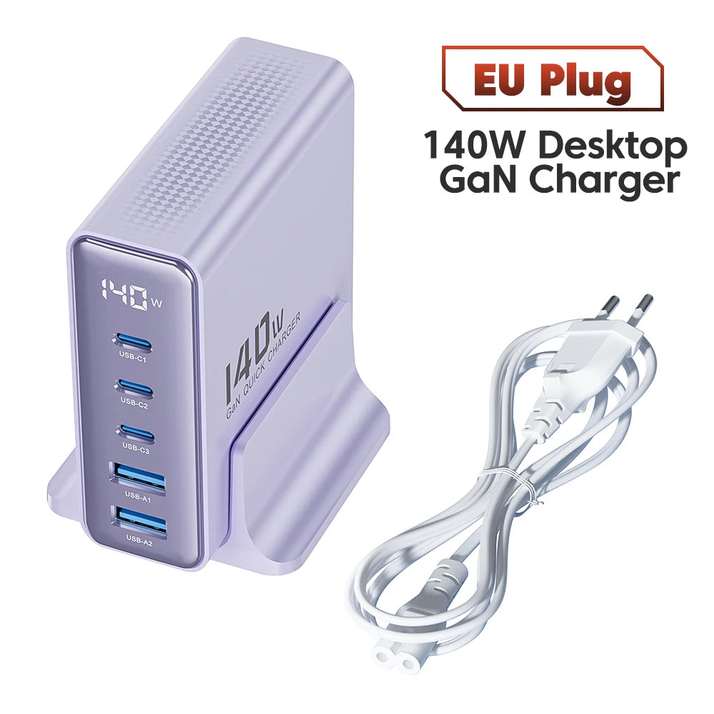 140W GaN Desktop USB Charger 5-Port