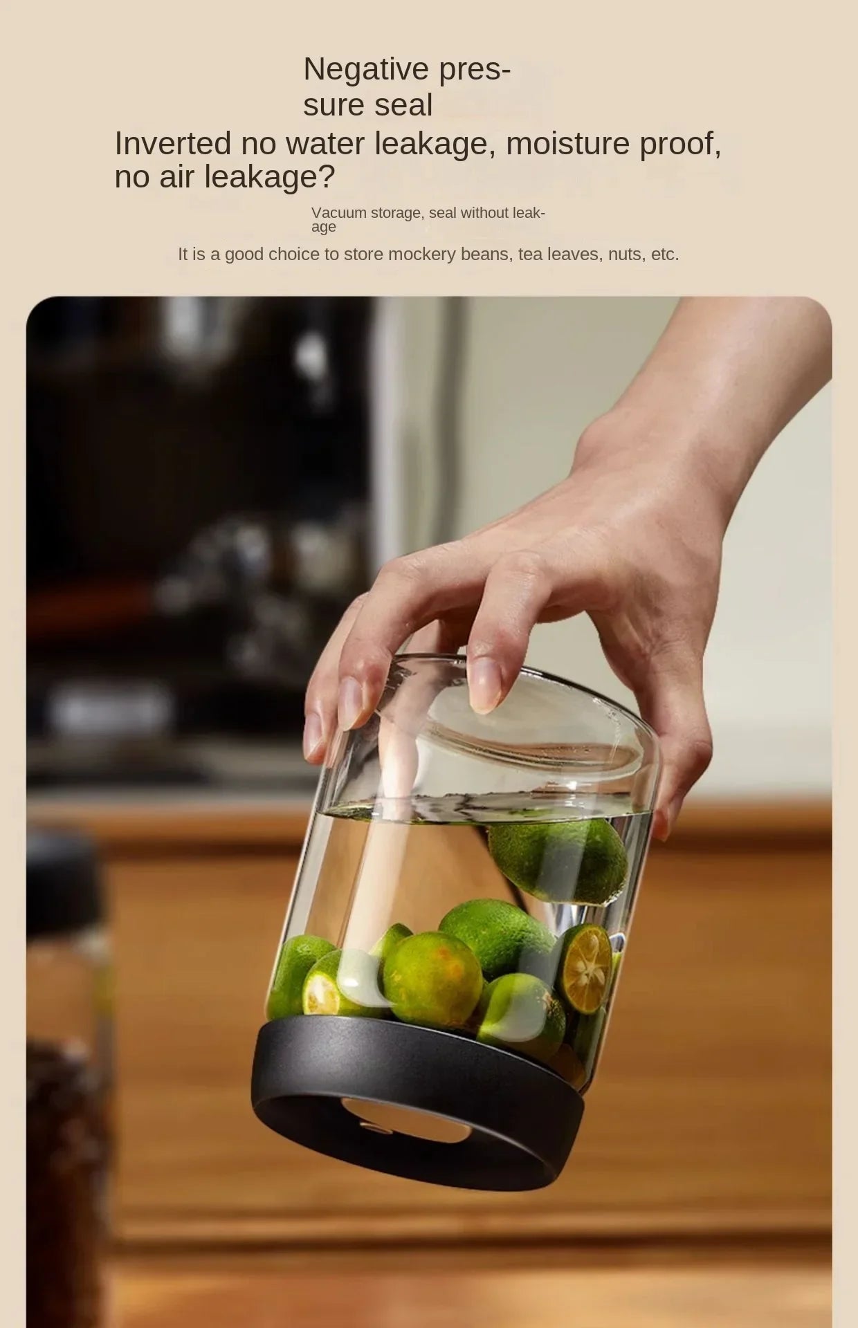 Vacuum Glass Coffee Bean Storage Jar